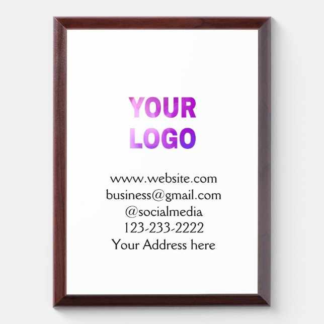 simple minimal add your logo/design here text  pos award plaque (Vertical)