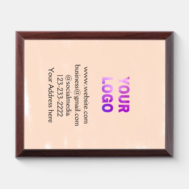 simple minimal add your logo/design here text  pos award plaque (Horizontal)