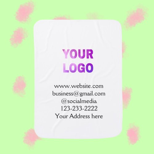 simple minimal add your logodesign here text  pos baby blanket