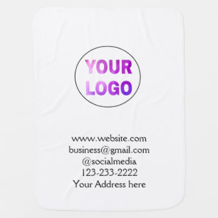 simple minimal add your logo/design here text  pos baby blanket
