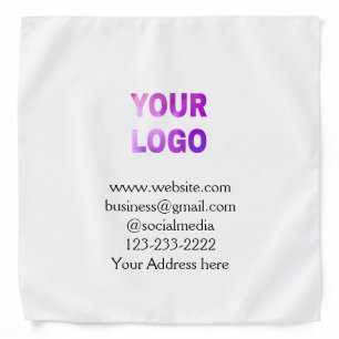 simple minimal add your logo/design here text  pos bandana