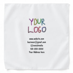simple minimal add your logo/design here text pos bandana