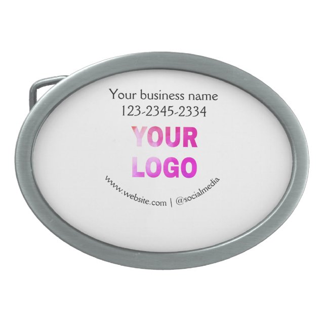 simple minimal add your logo/design here text  pos belt buckle (Front)
