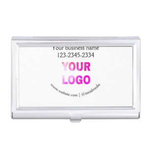 simple minimal add your logo/design here text pos business card case