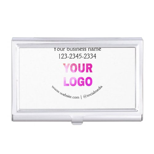 simple minimal add your logodesign here text  pos business card case