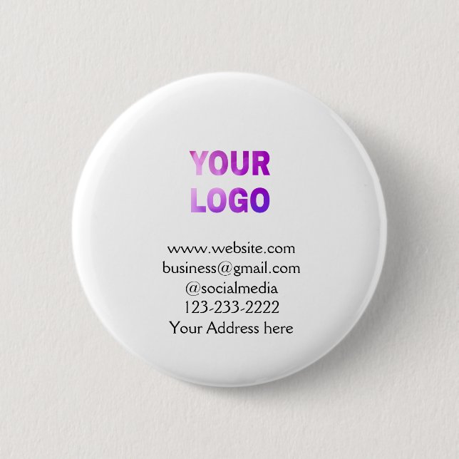 simple minimal add your logo/design here text  pos button (Front)