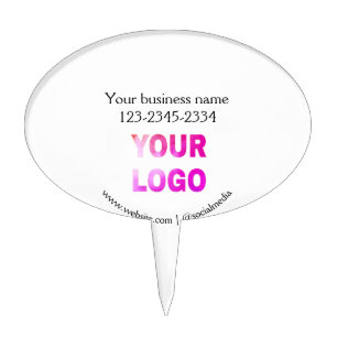 simple minimal add your logo/design here text pos cake topper