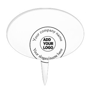 simple minimal add your logo/design here text  pos cake topper
