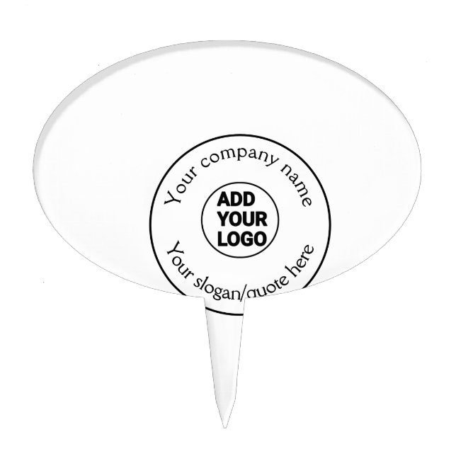 simple minimal add your logo/design here text  pos cake topper (Front)