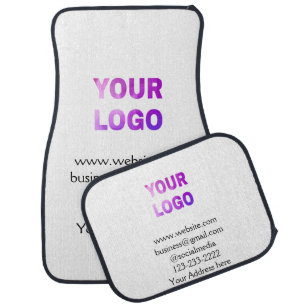 simple minimal add your logo/design here text pos car floor mat