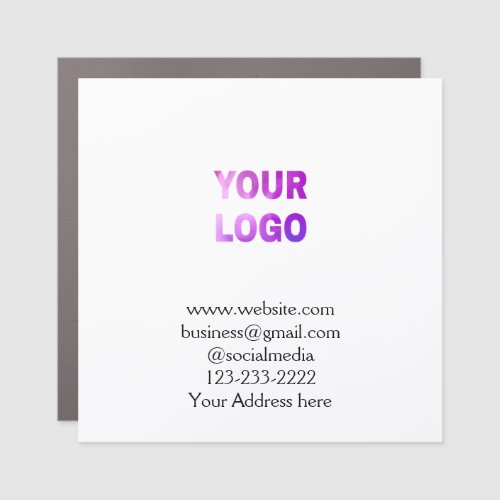 simple minimal add your logodesign here text  pos car magnet