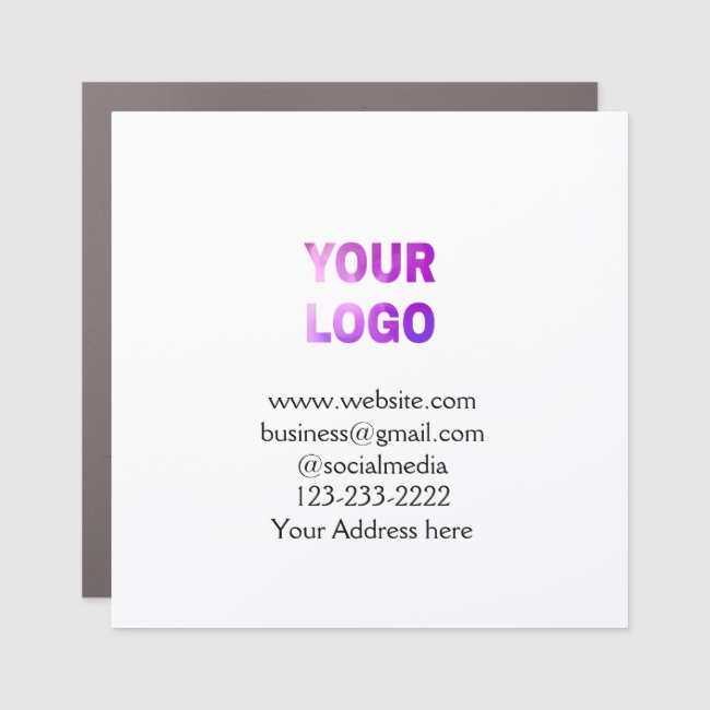 simple minimal add your logo/design here text  pos car magnet