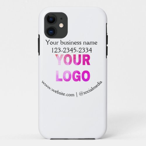 simple minimal add your logodesign here text  pos iPhone 11 case