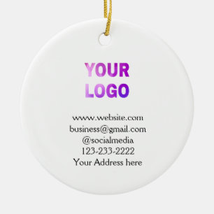 simple minimal add your logo/design here text pos ceramic ornament