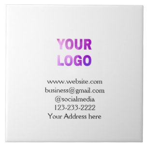 simple minimal add your logo/design here text pos ceramic tile