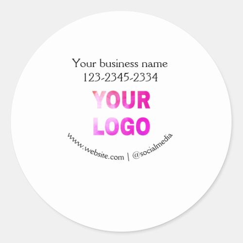 simple minimal add your logodesign here text  pos classic round sticker