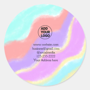 simple minimal add your logo/design here text pos classic round sticker