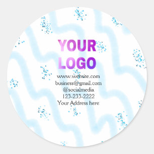 simple minimal add your logo/design here text pos classic round sticker