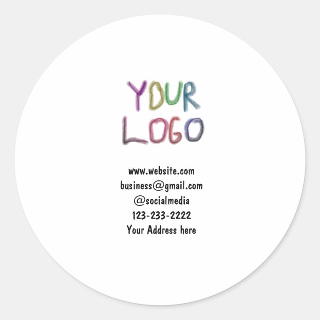simple minimal add your logo/design here text  pos classic round sticker (Front)