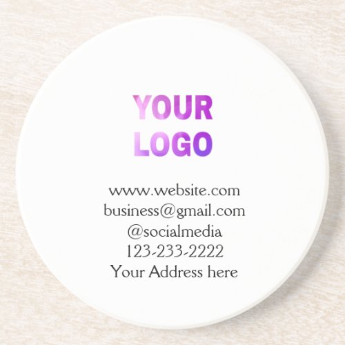 simple minimal add your logodesign here text  pos coaster