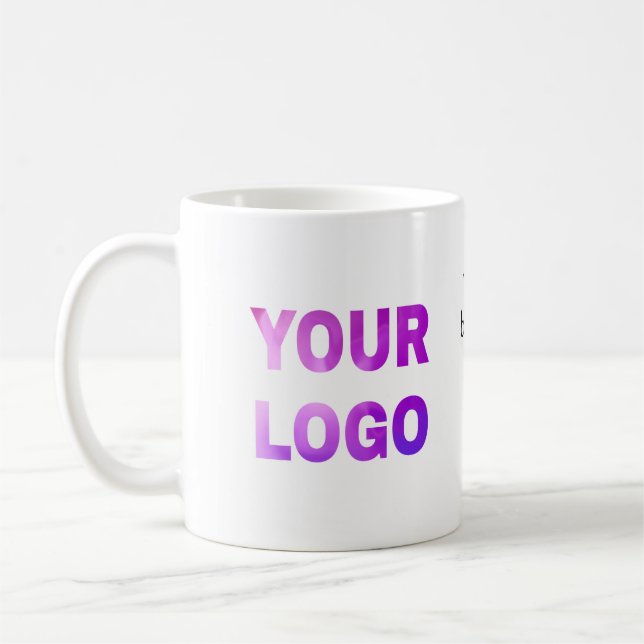 simple minimal add your logo/design here text  pos coffee mug (Left)