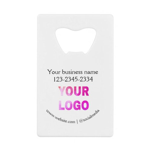 simple minimal add your logodesign here text  pos credit card bottle opener