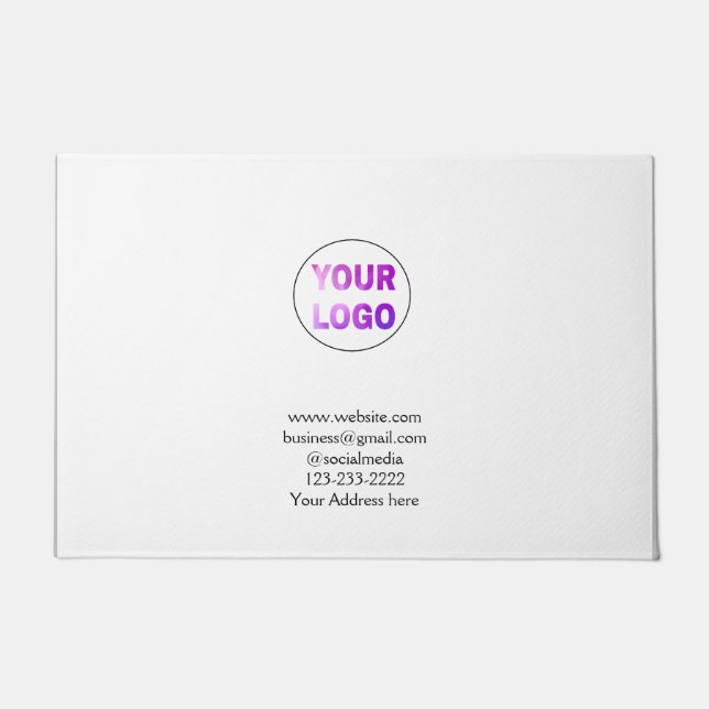 simple minimal add your logo/design here text  pos doormat (Front)