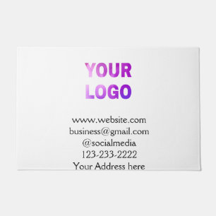 simple minimal add your logo/design here text pos doormat