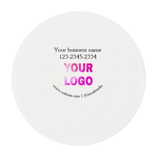 simple minimal add your logodesign here text  pos edible frosting rounds