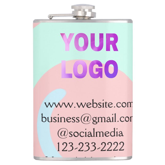 simple minimal add your logo/design here text  pos flask (Front)