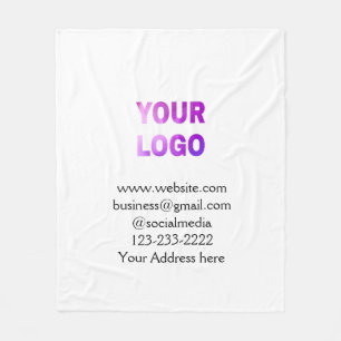 simple minimal add your logo/design here text pos fleece blanket