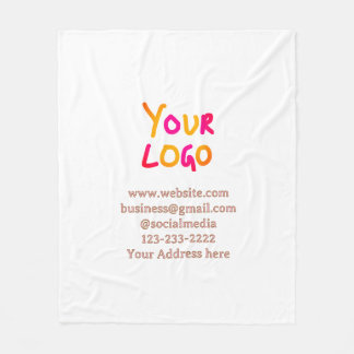 simple minimal add your logo/design here text  pos fleece blanket