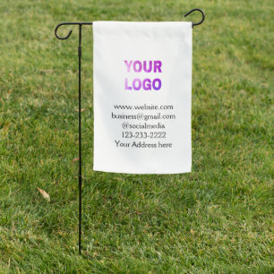 simple minimal add your logo/design here text pos garden flag