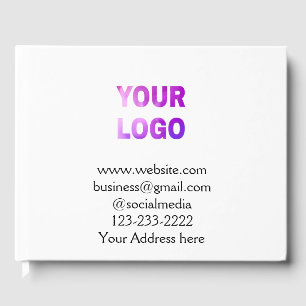 simple minimal add your logo/design here text pos guest book