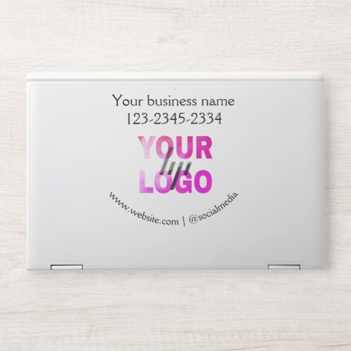 simple minimal add your logodesign here text  pos HP laptop skin