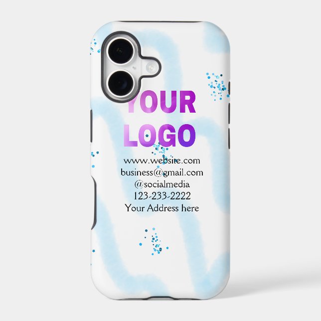 simple minimal add your logo/design here text  pos iphone case (Back)