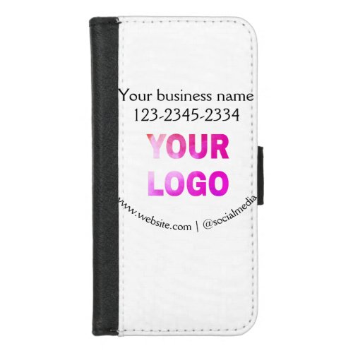 simple minimal add your logodesign here text  pos iPhone 87 wallet case