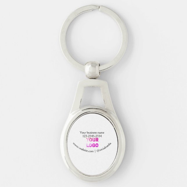 simple minimal add your logo/design here text  pos keychain (Front)