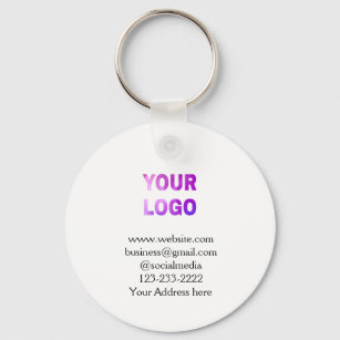 simple minimal add your logo/design here text  pos keychain