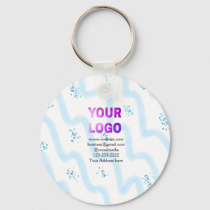 simple minimal add your logo/design here text  pos keychain