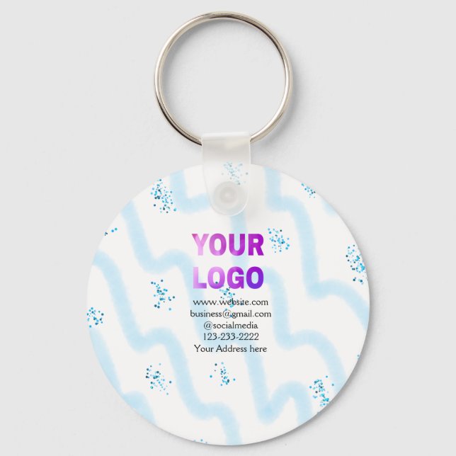 simple minimal add your logo/design here text  pos keychain (Front)