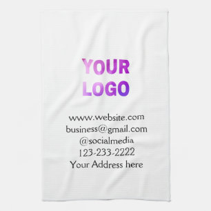 simple minimal add your logo/design here text pos kitchen towel