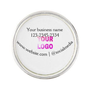 simple minimal add your logo/design here text  pos lapel pin