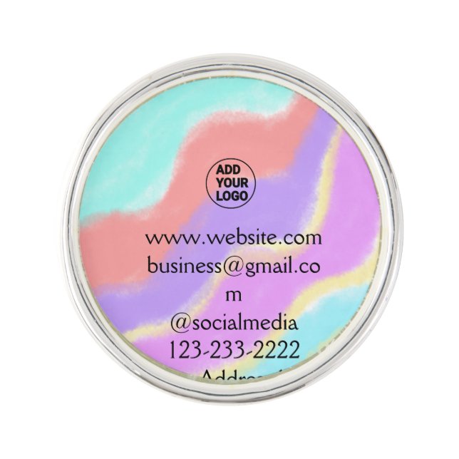simple minimal add your logo/design here text  pos lapel pin (Front)