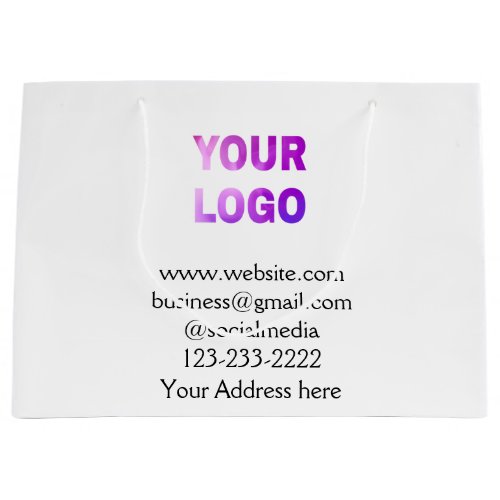 simple minimal add your logodesign here text  pos large gift bag