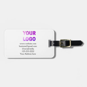 simple minimal add your logo/design here text pos luggage tag