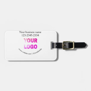 simple minimal add your logo/design here text pos luggage tag