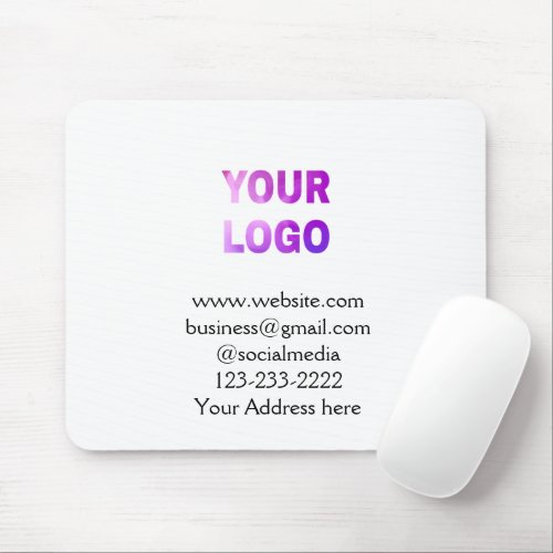 simple minimal add your logodesign here text  pos mouse pad