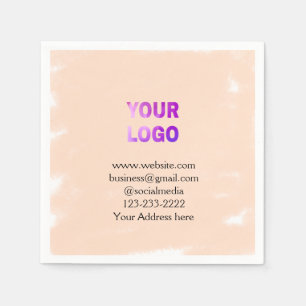 simple minimal add your logo/design here text pos napkins