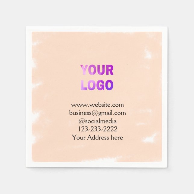 simple minimal add your logo/design here text  pos napkins (Front)